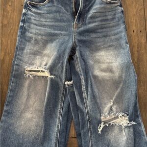 High Rise Distressed Denim Jeans